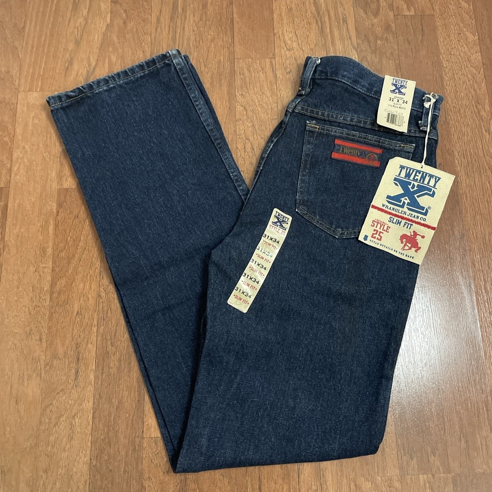 NOS Wrangler Men's Twenty X Slim Fit 25MWX Denim Jeans 31x34